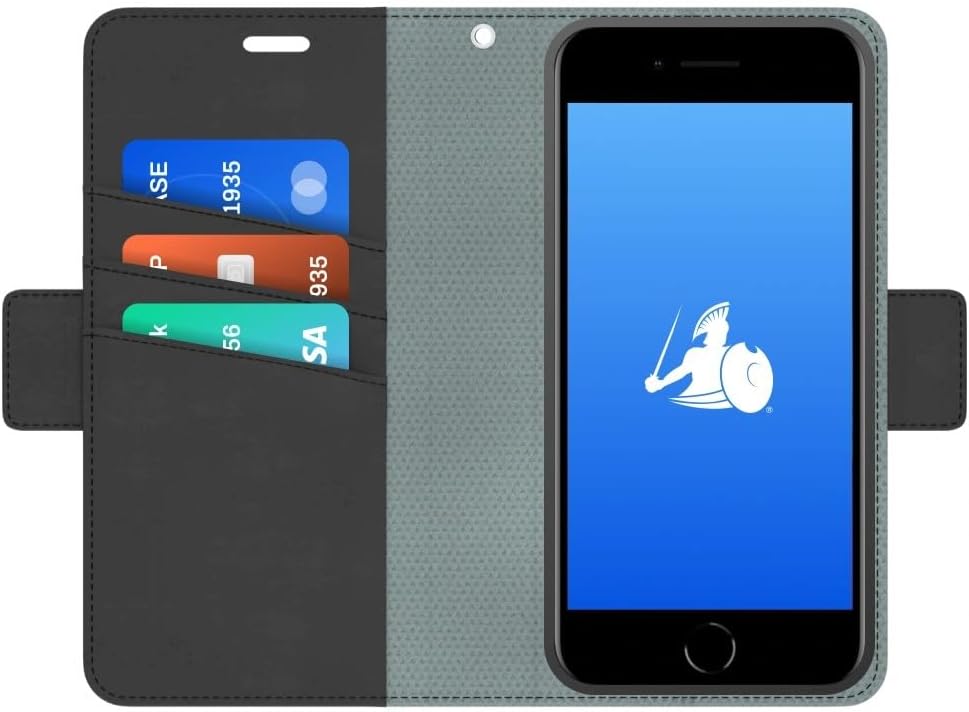 DefenderShield EMF Protection & 5G Anti Radiation iPhone 8/7/6/SE 2020 Case - RFID Blocking EMF Shield Detachable Wallet Case (Black)