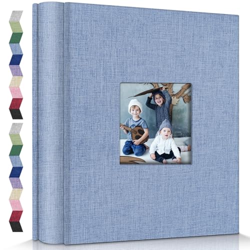 Image of popotop Photo Album 4x6-600 Photos Photo Books with 600 Horizontal and Vertical Pockets,Linen Cover Albums for Family Wedding Anniversary Baby Vacation Pictures