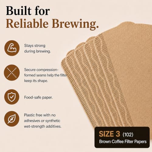 EDESIA ESPRESS – 200 Kegelförmige Kaffeefilter aus Papier – Kaffeefilter Nr.3 für Manuelle Kaffeemaschine, Pour-Over und Sanftes Brühen… – Ansicht 5