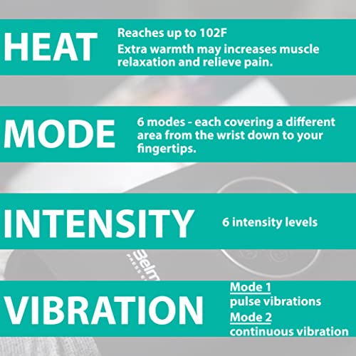 Belmint Hand Massager - Compression Hand Massager With Heat And Vibration - Provides Relief For Carpal Tunnel, Arthritis, Cramping, Wrist Or Hand Pain #TOP2