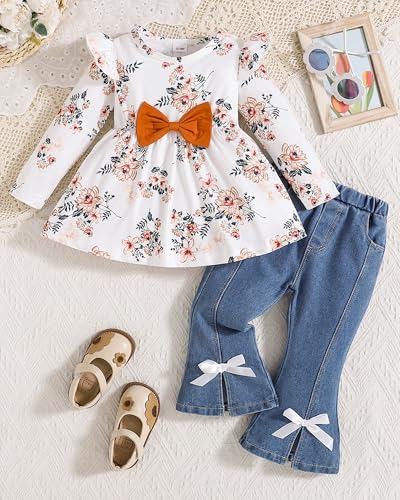 Image of Doresbebe Baby Girl Clothes Toddler Girl Outfits Infant Girl Summer Clothes for Girl Ruffle Shirt Pants+Cute Headband 3PCS