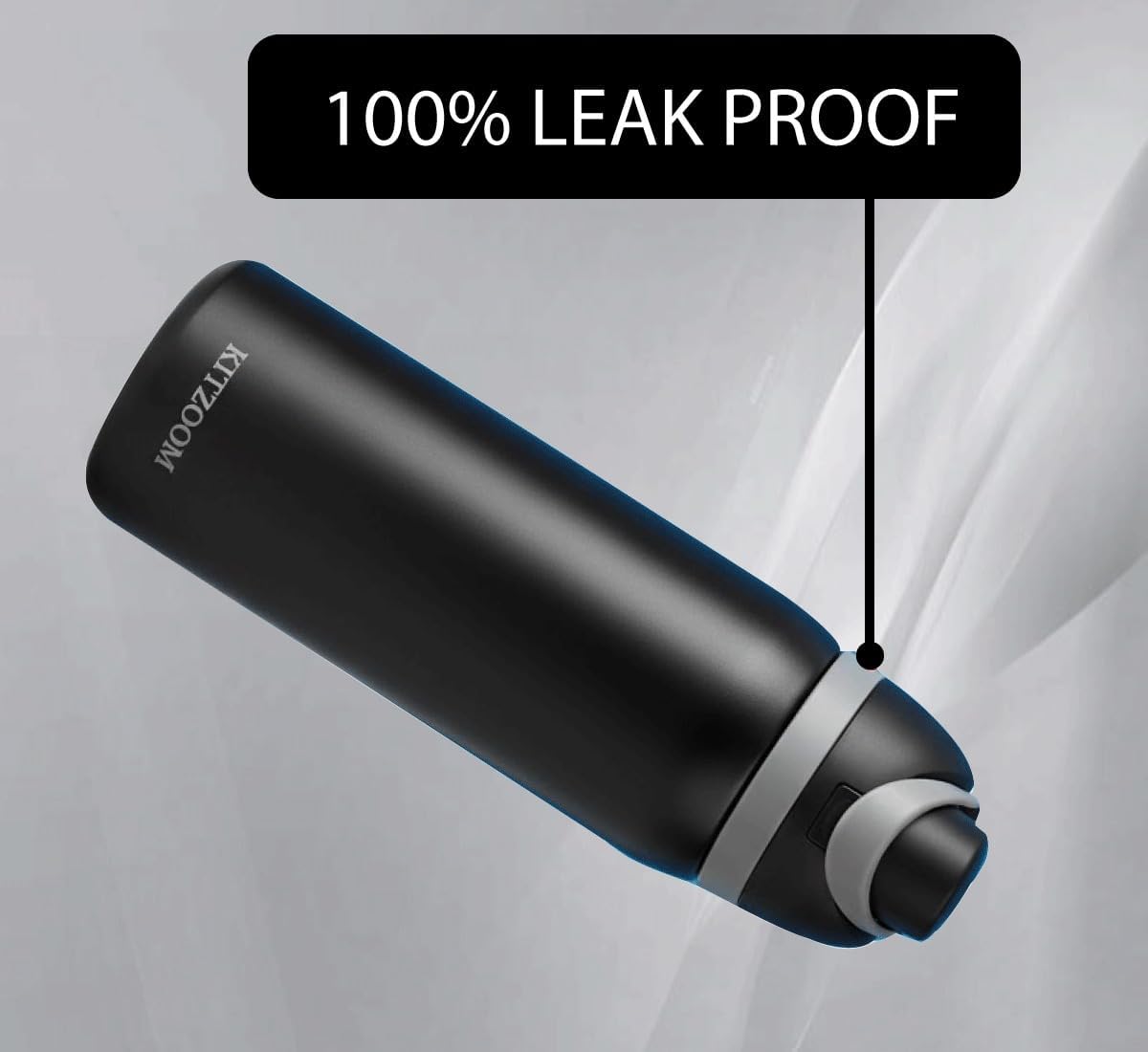 Stainless Steel Water Bottle with lid straw 32 oz Insulated BPA-Free, keep Hot 12H & Cold 24H, great for Office, School, Gym, Sports, Travel (Black) - Image 6