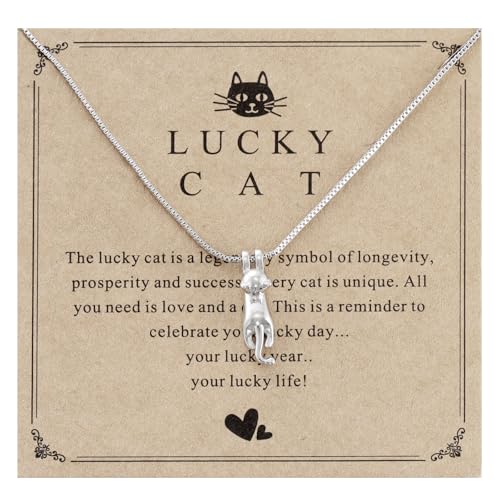 HUTIMY Gifts for Cat Lovers for Women People Moms Lady Owner Cats Birthday Merch Cat Necklaces
