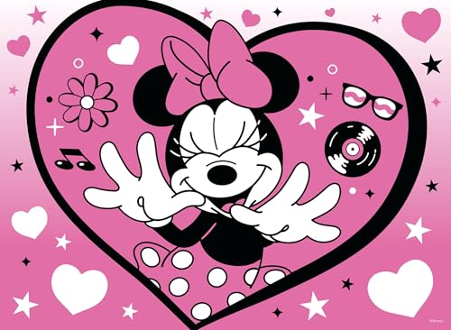 Ceaco - Disney - Minnie Mouse - Minnie Heart - Glitter Puzzle - 100 Piece Jigsaw Puzzle