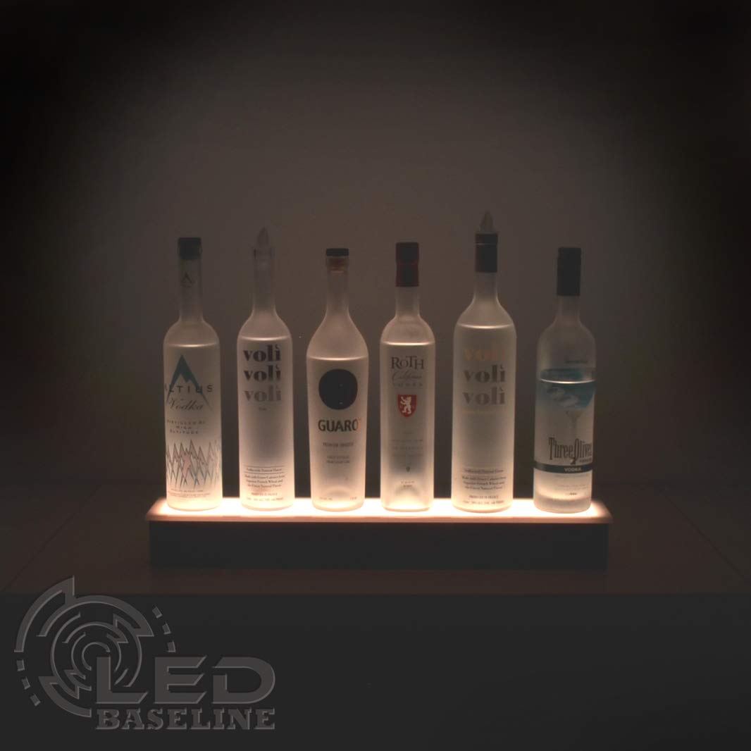 Single Step LED Lighted Liquor Display Shelf 24