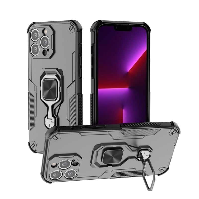 Coque iPhone 13 Pro Max noire anti-chute avec béquille : finie la peur des glissades