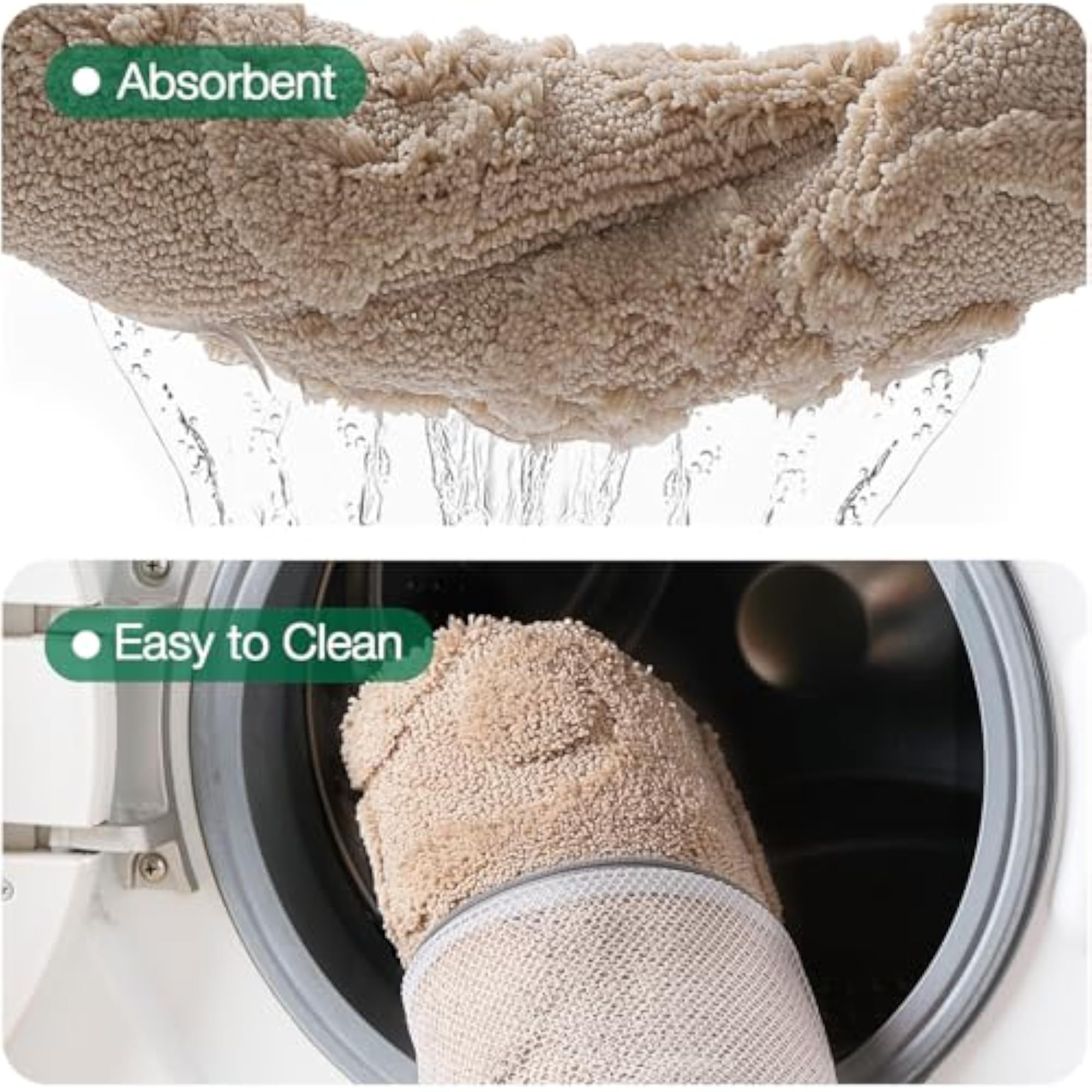 Ultra Soft Absorbent Bathroom Rugs, Luxury Non Slip