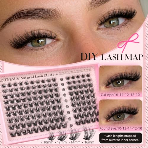 Image of Goddvenus Wispy Lash Clusters Fluffy D Curl Cluster Eyelashes Extensions