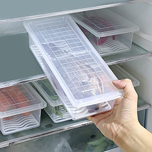 Soujoy 6 Pack Produce Saver Container, 1.5L Food Storage Containers For Fridge With Lid, Stackable Fruits Storage Keeper With Removable Drain Plate For Vegetables, Meat, Fish Fresh And Dry #TOP1