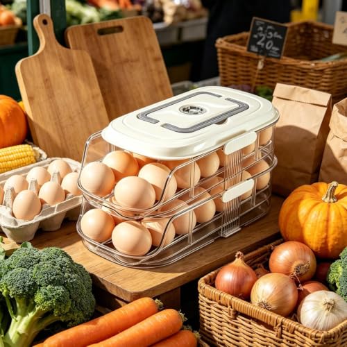 Dispensador de huevos de alta resistencia y diseño transparente apilable para cocinas modernas 3