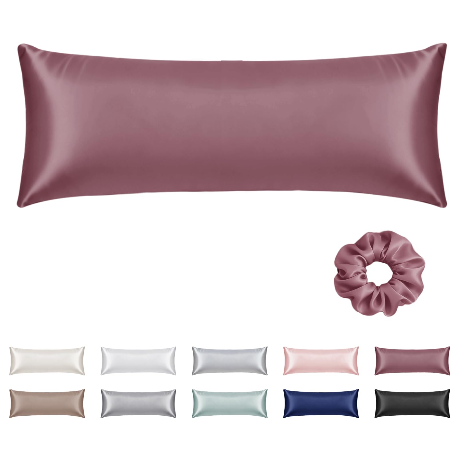 Vielit 2 Pack Satin Pillowcase for Hair and Skin Cooling,Soft as Silk Pillowcase for Hair and Skin,Easier Care than Silk Pillow Case Beige 50x75cm Gifts for Women Envelope & 2 Scrunchies — view 17