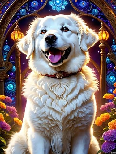 Peinture diamant Kuvasz 5D : kit complet anti-stress adulte