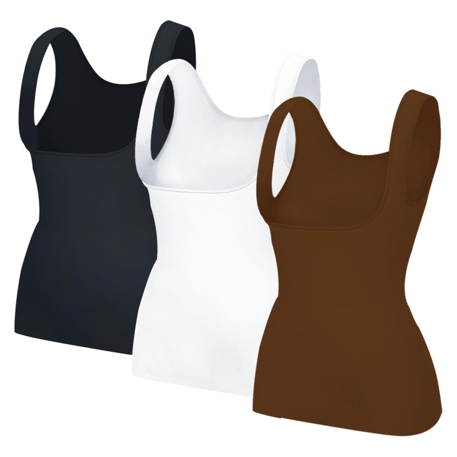 EUYZOU Womens Underbust Shapewear Tank Tops - Seamless Tummy Control Compression Camisole Tops Slimming Tank