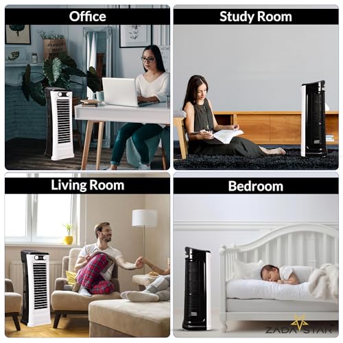 Image of ZS Breezy Tower Fan - Inverter Compatible | 150 Wide Oscillation | Shock-Proof & Child-Safe Design | 3-Speed Control | Auto Air Swing | Energy Efficient | 1 Year Warranty