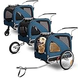 SEPNINE Fahrradanhänger Hunde 3-in-1 Hundeanhänger & Jogger Fahrradanhänger Geeignet für Mittelgroße Haustiere Maximale Belastung 40kg