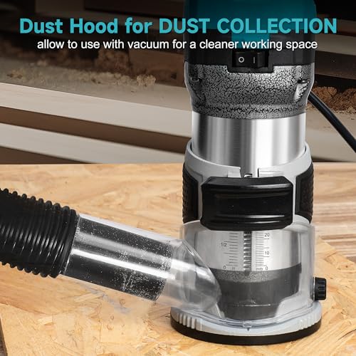 Leumuas 4 In 1 Wood Router Tool With Storage Bag, 1.25-Hp Compact Router, 6 Variable Speeds, Plunge & Fixed Base thumb #6