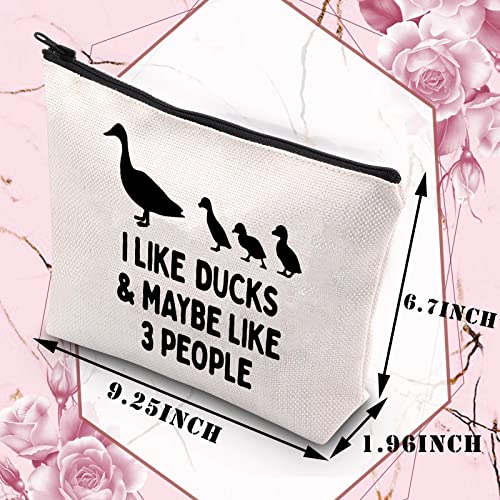 PLITI Duck Cosmetic Bag Gifts for Women Duck Lover Gifts I Like Ducks and Maybe Like 3 People Pet Duck Makeup Bag(Like Ducks peopleU) - Image 2