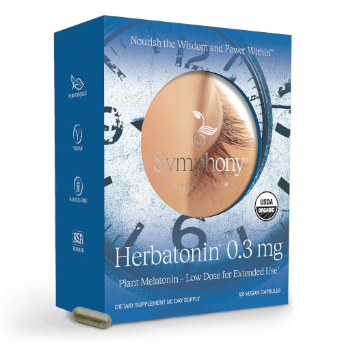 Herbatonin 0.3 mg Low Dose Plant Based Melatonin for Sleep Support 90 Vegan Capsules