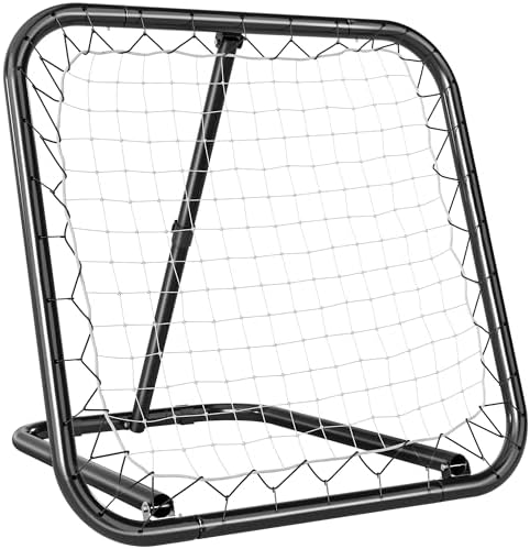 Bild von HOMCOM Rebounder für Fußball, 78 x 84 cm Prellwand mit Heringen, verstellbar in 5 Stufen, tragbar, Kickback Tor, Fußballtor für Jugendliche, Fußball Trainingszubehör für Baseball Training Weiß