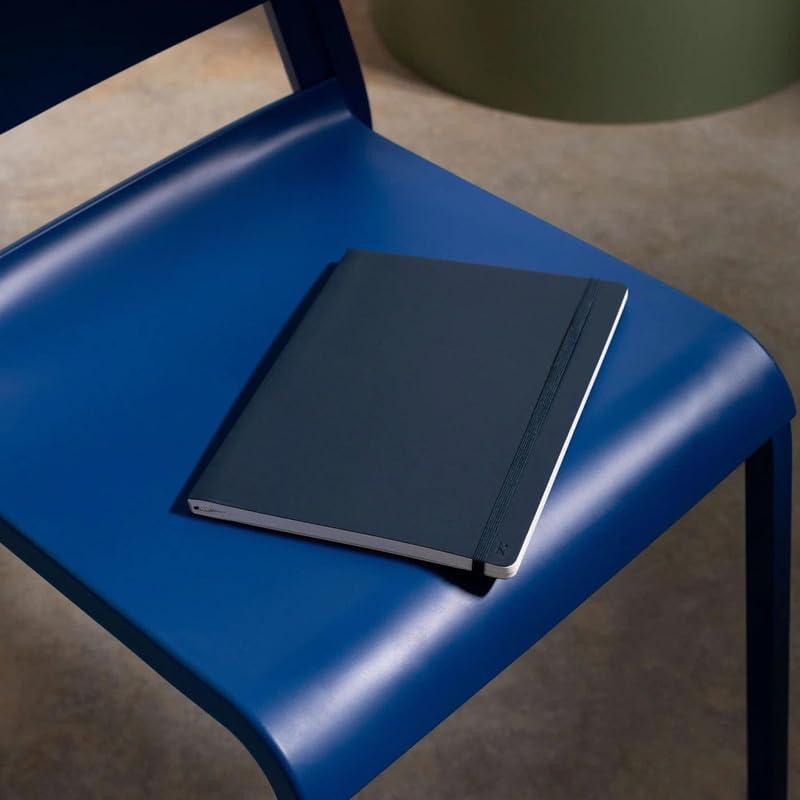 Karst Pro Series Softcover Agenda - Daily Planner & Journal Notebook, Water Resistant Stone Paper, 144 Pages, Lay Flat Binding, Expandable Back Pocket - Marine