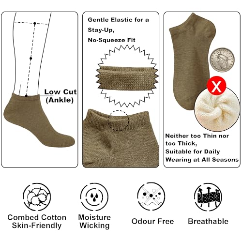 Image of Womens Ankle Socks Cotton No-Show Comfortable Low-Cut Liner Kraft Paper Gift Box