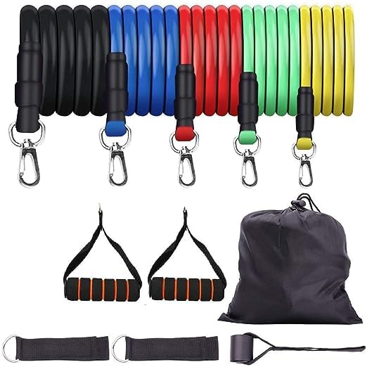 Dingger Resistance Bands Set,11 pcs Set of Exercise Bands Include 5 Different Levels Exercise Bands, Door Anchor, Foam Handles and Carrying Bag for Workout Resistance Tube (B0CCKX9H6F) Amazon Price History, Amazon Price Tracker