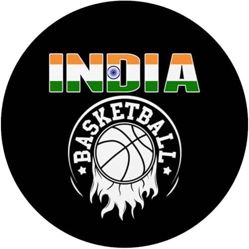 Miniatura 3 de Proud India Basketball Fans Jersey Pride Indian Flag Sports PopSockets Swappable PopGrip