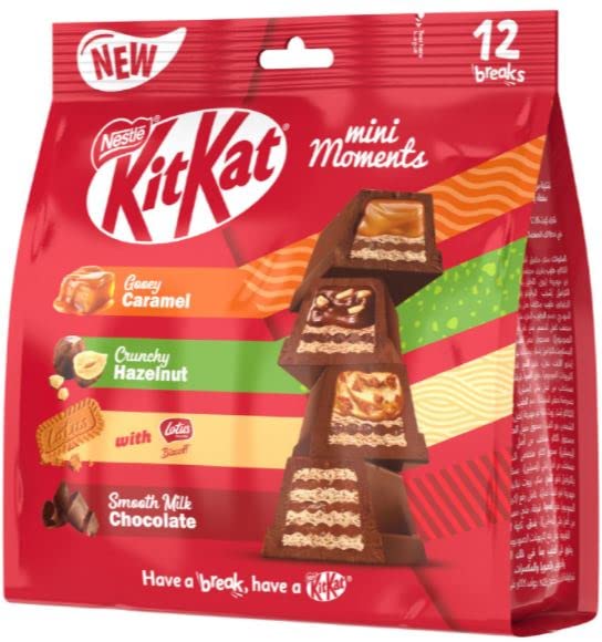 Nestle Kitkat Mini Moments With An New Flavours Of Gooey Caramel, Crunchy Hazelnut, Lotus Biscoff & Smooth Milk Chocolate (Set Of 12 pcs) 201g (B0BZLF3NTG) Amazon Price History, Amazon Price Tracker