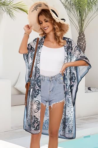 Image of Women's Kimono Beach Cover up for Summer Bathing Suits Cardigans Casual Loose Swimwear 2026