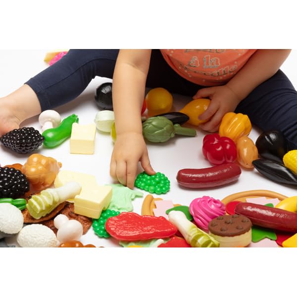 Eduplay Set di alimenti giocattolo, set educativo per bambini, 114 pezzi