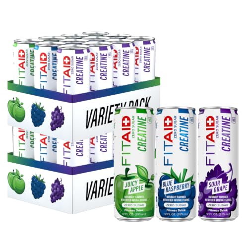 LifeAID FITAID Creatine Recovery Drink, Zero Sugar Variety, 24pk