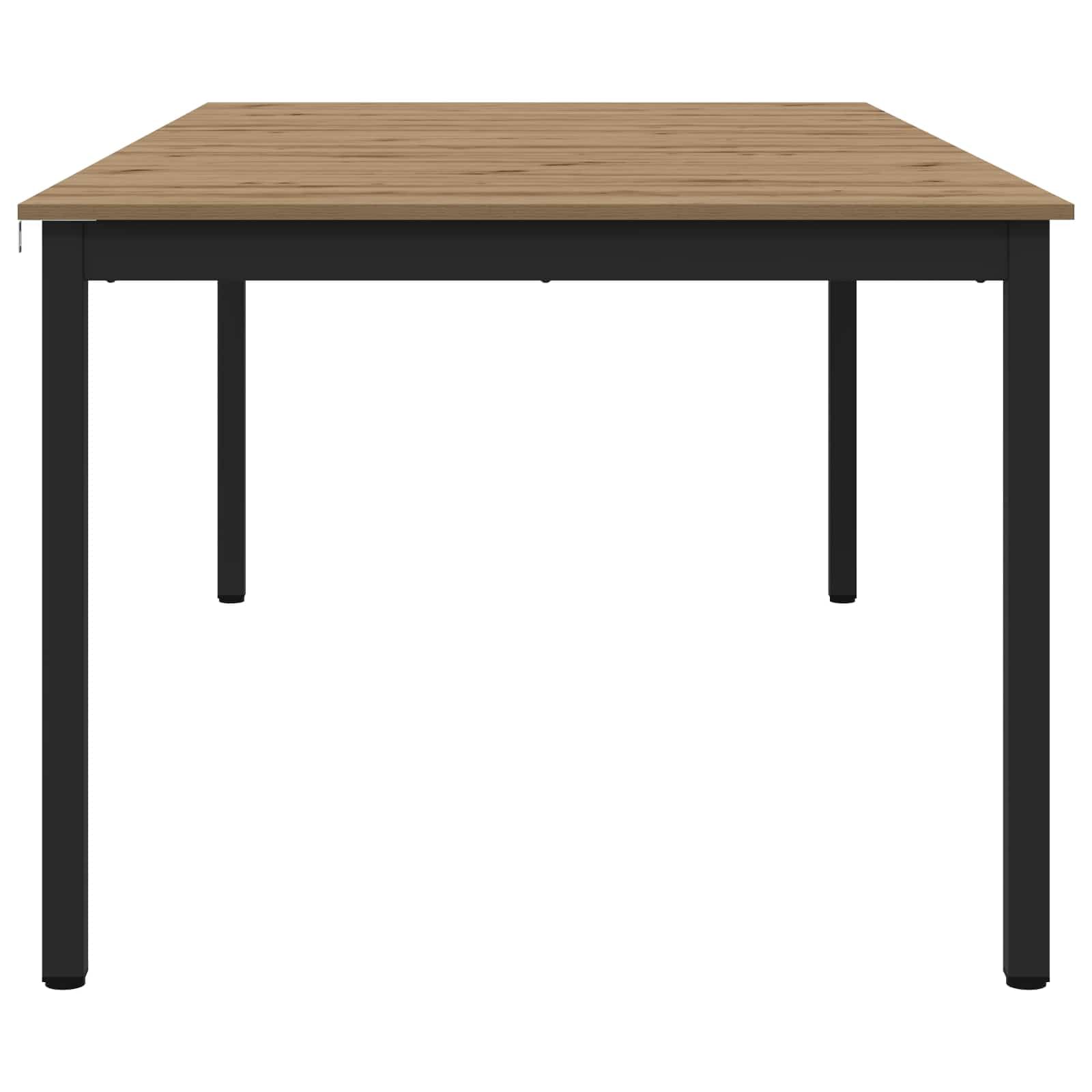 IKAYAA Mesa de Comedor Madera 180 x 90 x 75 cm Mesa Industrial de Comedor Mesa Salon Rustica Mesa Comedor Patas Metálicas/Hierro Roble Artisan