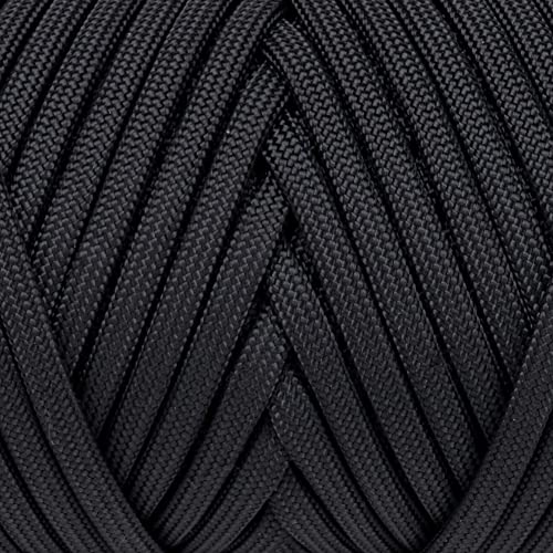 Xkdous 550 Paracord 50Ft Black Parachute Cord, 100% Nylon 7 Strand Inner Core Type Iii Tactical Paracord Rope, Outside Survival Gear For Bracelets, Lanyards, Handle Wraps, Camping & Hiking #TOP1