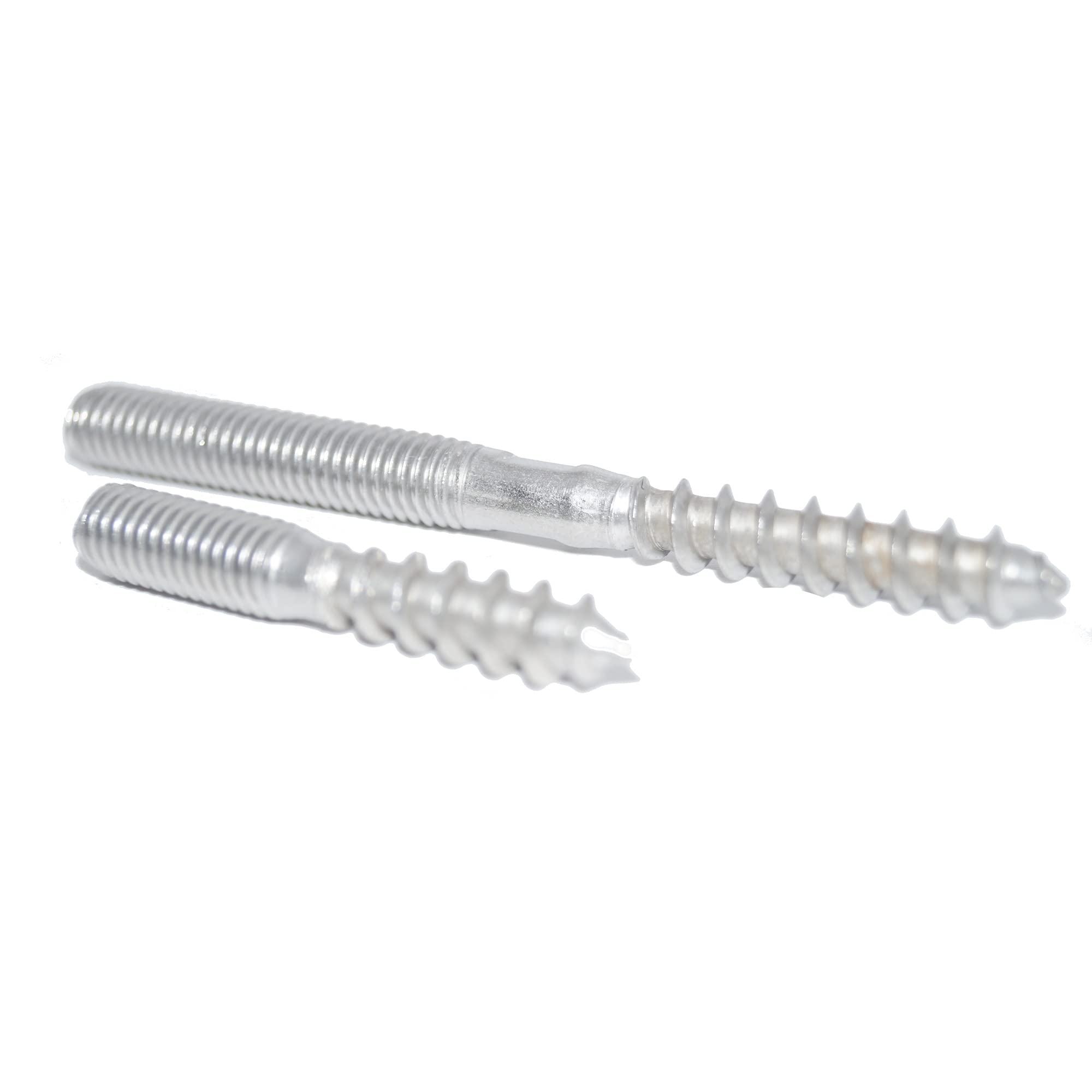 Lot de 5 vis à double filetage M6 x 180 - Sans surface de clé - En acier inoxydable A2 VA
