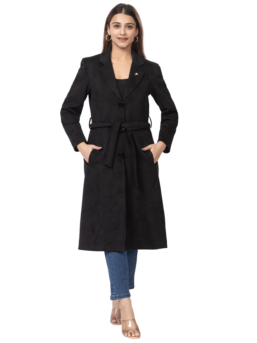 twenty me Winter Wear Casual Wear Acrylic Blend Soft & Warm Full Sleeve Solid Womens Long Coat (4165)-picture-12