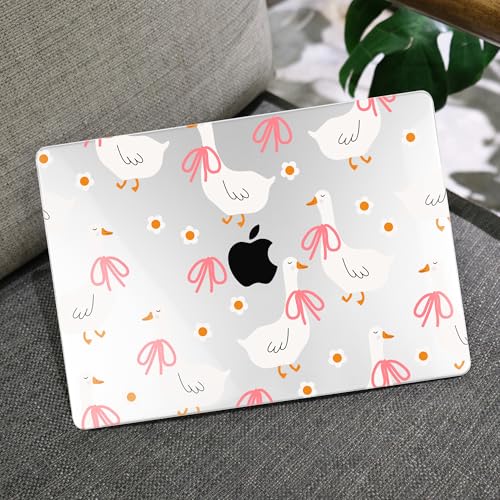 Image of MEEgoodo Case for M5 MacBook Pro 16 inch Case 2026 2024 2023 2021 with M5 M4 M3 M2 M1 Pro /Max Chip, Fit Model A3429 /A3428 /A3403 /A3186 /A2991 /A2780 /A2485, Goose Farm & Bows