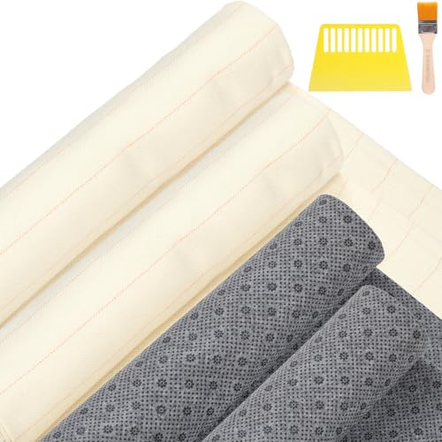 4 Pcs 79 x 59 Large Tufting Cloth for Rugs and 71 x 39 Non Slip Final Backing Tufting Cloth with Marked Lines Primary Tufting Cloth Rug Tufting Kit for Tufting Gun Punch Needle DIY Rug