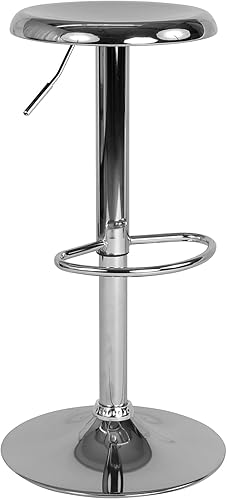 Miniatura 9 de Flash Furniture Taburete de bar retro de altura ajustable de la serie Madrid en acabado negro