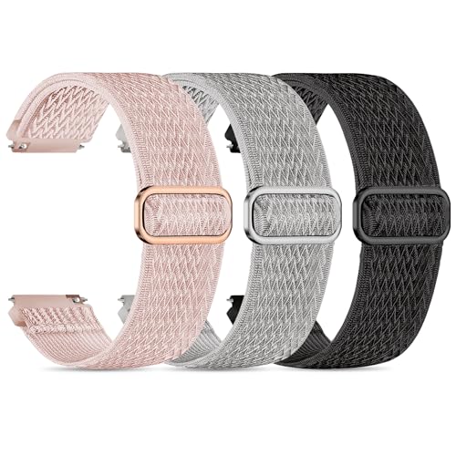 Tovimall 3 Pack Veryfit Smart Watch Bands for IDW13 IDW16 IDW19 IDW26 IDW28 Smartwatch 22mm Elastic Nylon Replacement Wristband Adjustable Straps for man woman