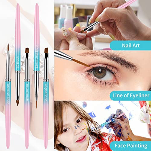 5Pcs Nail Clean Up Brush, Nail Art Brush Set, Nail Polish Clean Up Brush, Nail Polish Remover Brush, Clean Up Brush For Gel Nail Polish, Nail Art Brushes Kit, Gel Nail Art Brush, Nail Polish Brush #TOP4