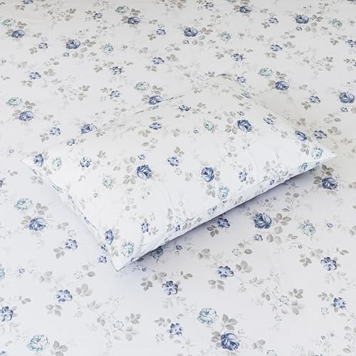 Image of LINENWALAS 100% Cotton Percale Large Standard Size Pillow Case Set of 2, Crisp and Cooling 200 TC, Premium Cotton Printed Bed Pillow Covers (20x30 inch, Blue Sapphire)