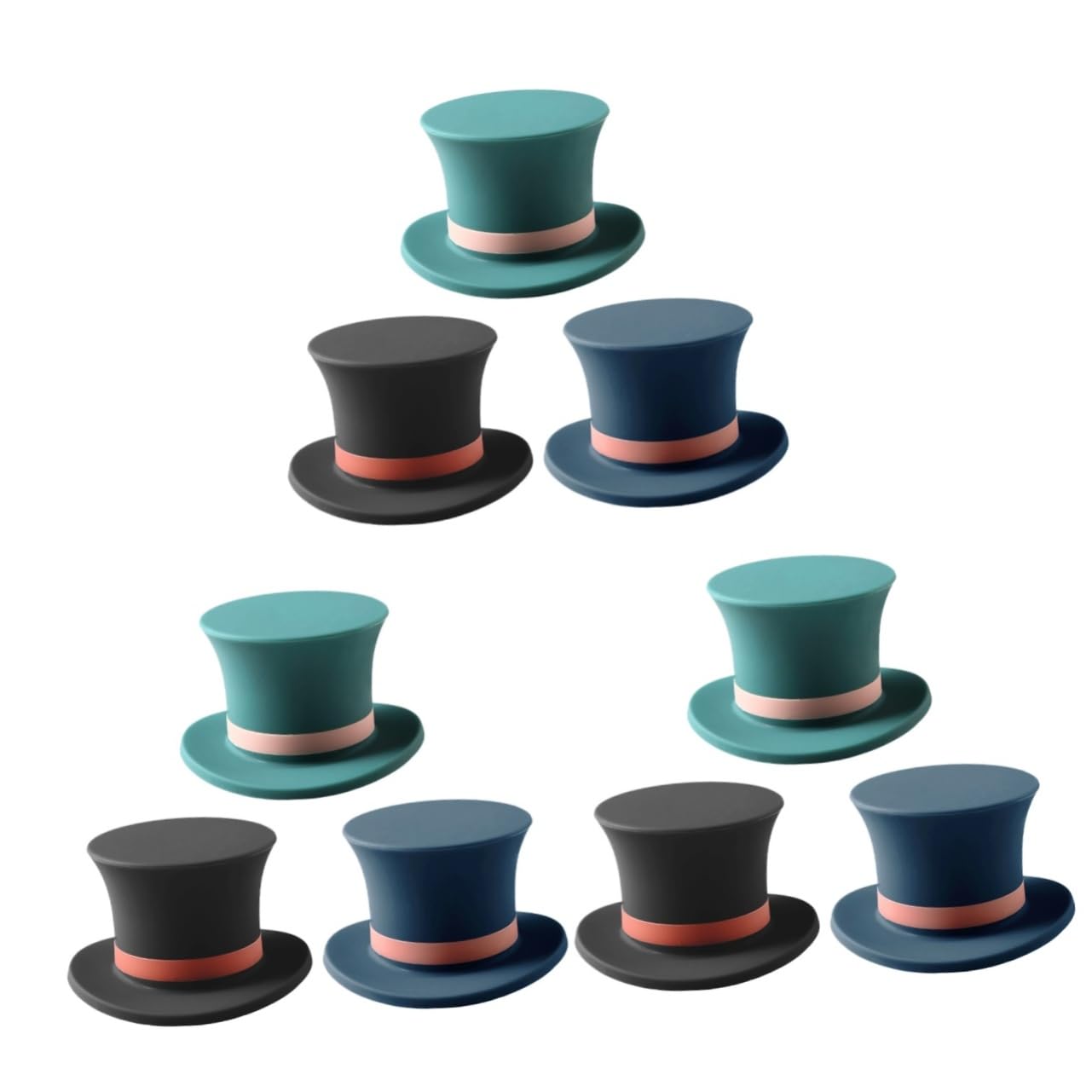Alipis 3 Series Tapones De Silicona De Vino Forma De Sombrero De Verde Negro Y Azul Oscuro Conservar Vinos 3 Piezas*3