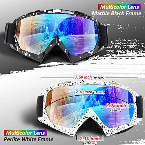 Braylin Adult Ski Goggles, 2-Pack Snowboard Goggles for Youth, Teens, Men & Women, Wide View Snowmobile Goggles - Image 3