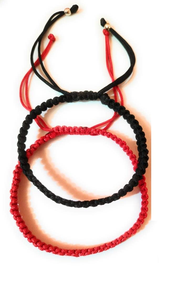 Jyokrish Combo Handmade Adjustable Simple Black & Red thread Bracelet for Unisex |Men |Boys |Girls |Women | Free Size |Nazariya |Pack of 2 |Lucky proctection | Hand band (B0BGCF5SHZ) Amazon Price History, Amazon Price Tracker