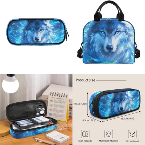 Kids Backpack Toddler Wolf Backpack for School Study Travel for Boys Pre-K Kindergarten Elementary Lightweight Book Bag Big Bookbag Kids 15" tall for Daycare 6