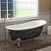 Cambridge Plumbing Scorched Platinum 67-inch x 30-inch Cast Iron Slipper Bathtub with-inch No Faucet Holes and Polished Chrome Ball and Claw Feet