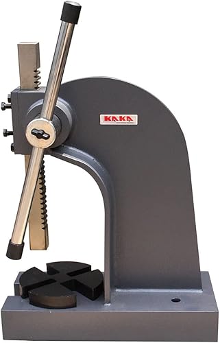 Miniatura 31 de KAKA INDUSTRIAL Prensa de árbol, prensa de banco manual de capacidad de 1 tonelada, cuerpo de acero resistente AP-1, altura de 4 pulgadas