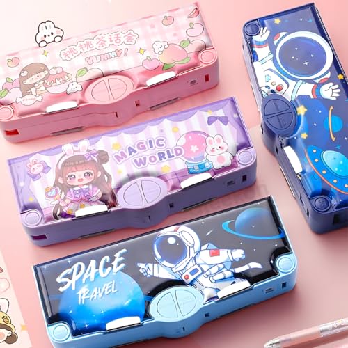 Image of Gleekonr̥ Space Astronaut Pencil Box for Girls & Kids, Compass Box for Boys, Pencil Pouch for School, Pencil case Gift for Boys (Space Astronaut)