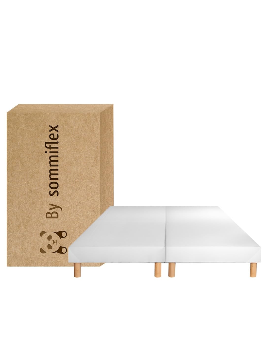by sommiflex SOMMIER TAPISSIER Blanc 90x200x2 (180x200) avec Pieds offerts –
