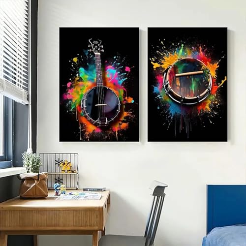 Toile instruments de musique XINBAO, fini les murs vides avec ce tableau encadré 21x30